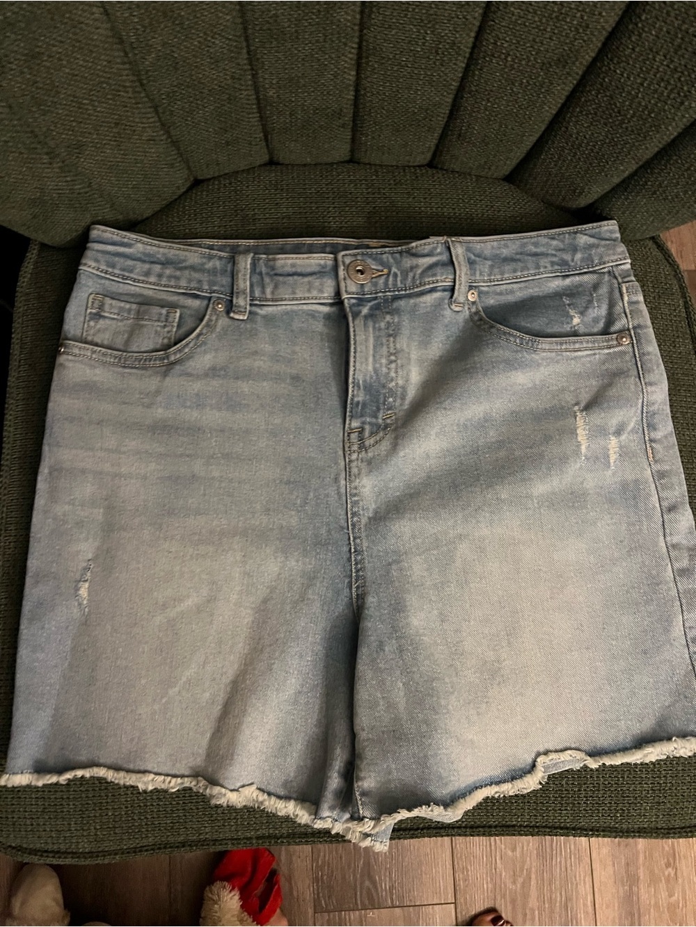 Style & Co. Light Blue Denim Shorts with Frayed Hem